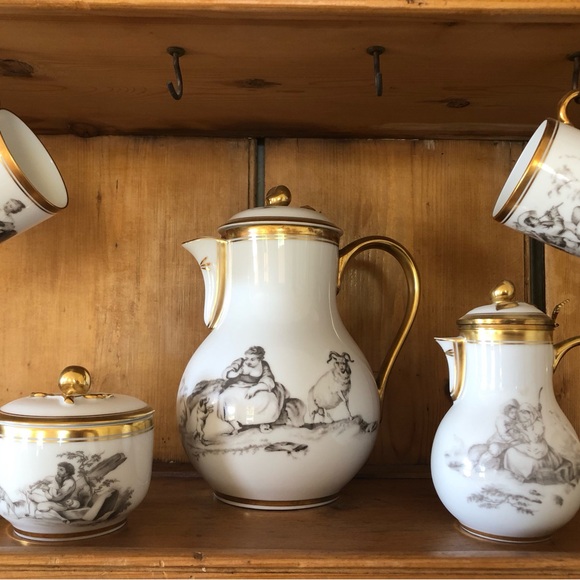 Very rare! Ancienne Manufacture Royal de Limoges “Pastorale” pattern. - Picture 7 of 10